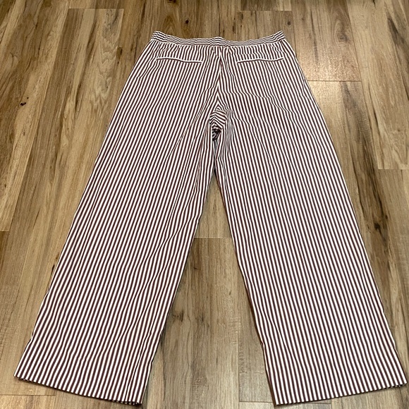 RAG & BONE Lacey Brown Poplin White Stripe Wide Leg Pant Womens Sz 8 - Picture 12 of 14